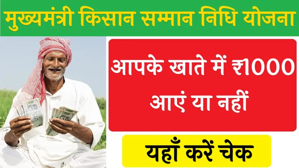 Mukhyamantri Kisan Samman Nidhi Yojana 2024